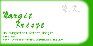 margit kriszt business card